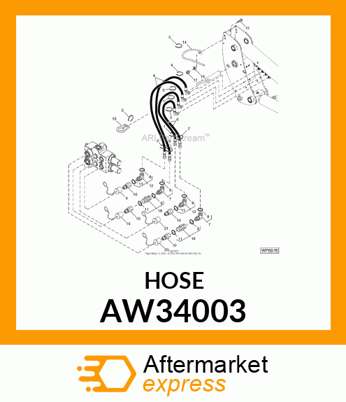 HOSE, HYDRAULIC (9.52 X 2340 MM) AW34003