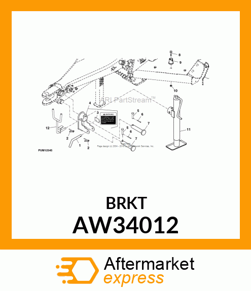 BRACKET, ROTARY CUTTER JACK MOUNT B AW34012