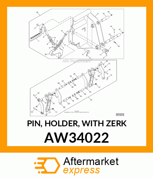PIN, HOLDER, WITH ZERK AW34022