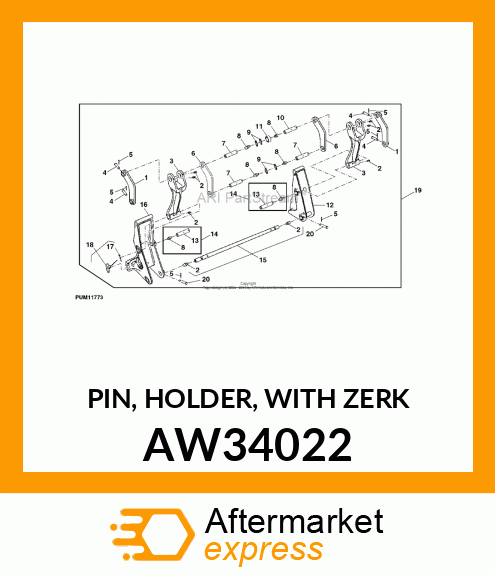 PIN, HOLDER, WITH ZERK AW34022
