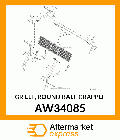 GRILLE, ROUND BALE GRAPPLE AW34085