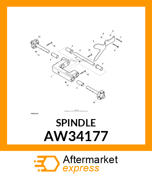 Spindle - SPINDLE, 5 BOLT AW34177