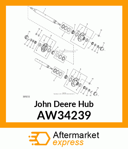 HUB, HUB ASSEMBLY, 5 BOLT AW34239