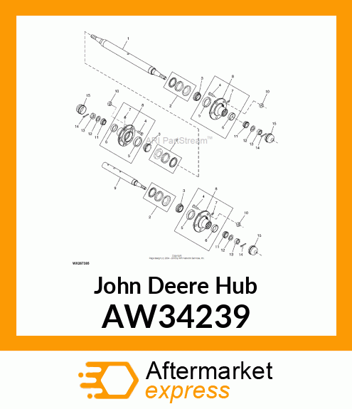 HUB, HUB ASSEMBLY, 5 BOLT AW34239