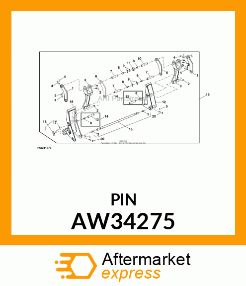 PIN, HOLDER, WITH ZERK AW34275