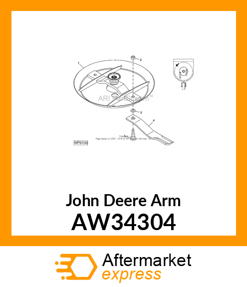 ARM, ARM, ROUND BLADE PAN HOLDER AW34304