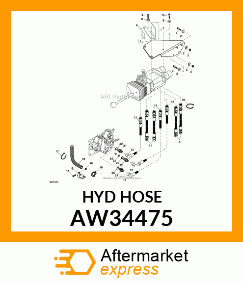 HOSE, HYDRAULIC (9.52 X 2250 MM) AW34475