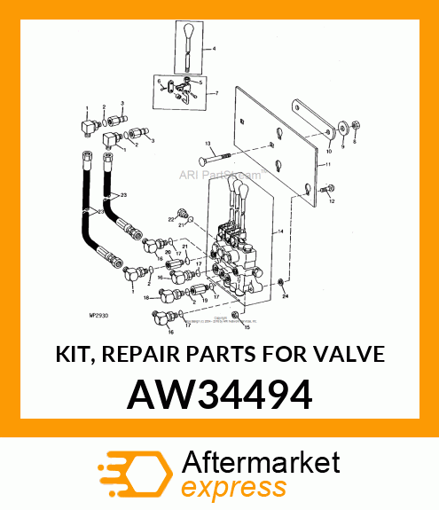 KIT, REPAIR PARTS FOR VALVE AW34494