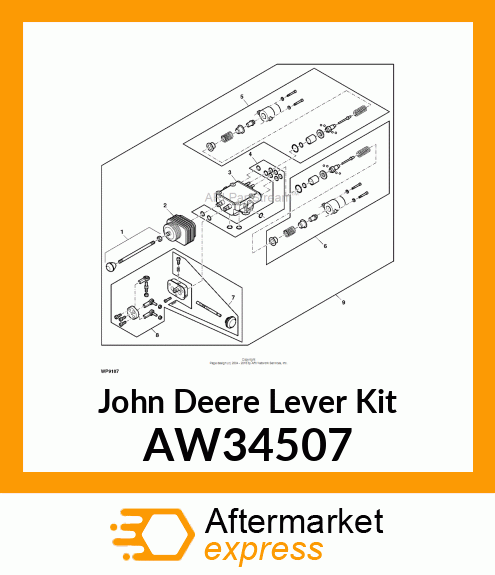 KIT, JOYSTICK W/SPOOL LOCK HARDWARE AW34507