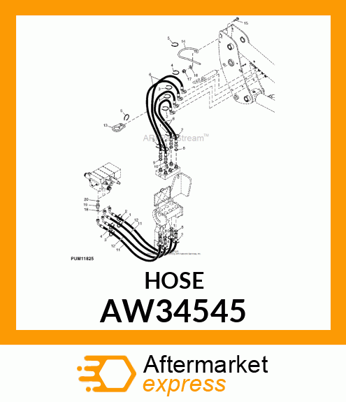 HOSE, HYDRAULIC (9.52 X 900 MM) AW34545