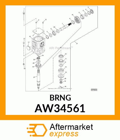 TAPERED ROLLER BEARING, KIT, SPANIS AW34561