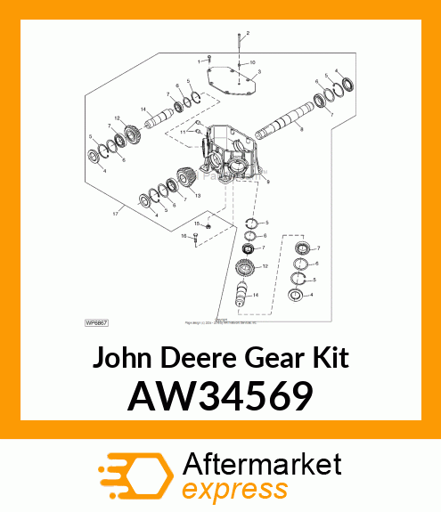 GEAR KIT, GEARSET, 1000 RPM AW34569