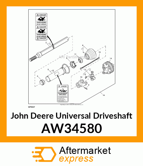 UNIVERSAL DRIVESHAFT, DRIVELINE, IN AW34580