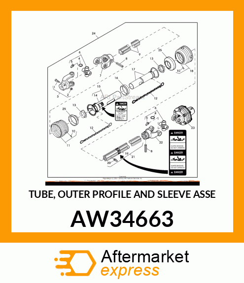TUBE, OUTER PROFILE AND SLEEVE ASSE AW34663