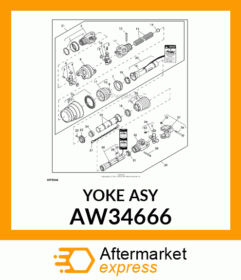 UNIVERSAL JOINT YOKE, DOUBLE YOKE A AW34666