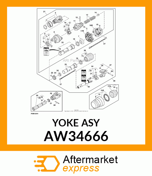 UNIVERSAL JOINT YOKE, DOUBLE YOKE A AW34666