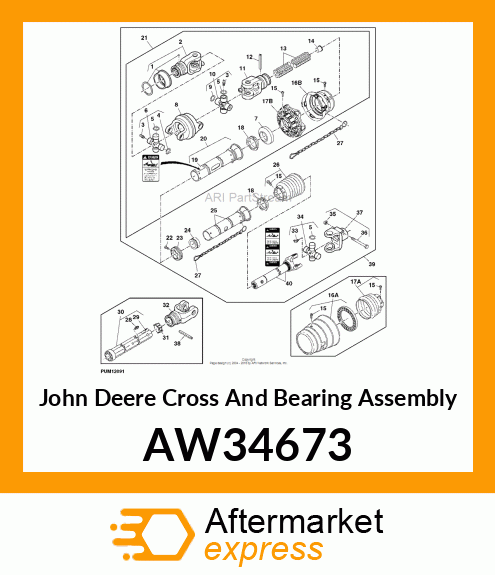 CROSS AND BEARING ASSEMBLY, CROSS A AW34673