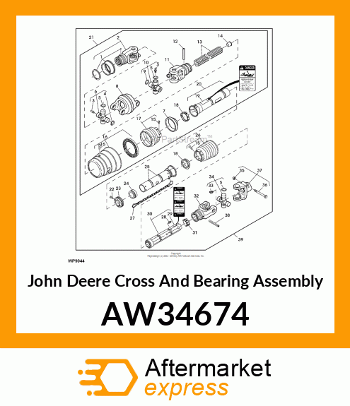 CROSS AND BEARING ASSEMBLY, CROSS A AW34674