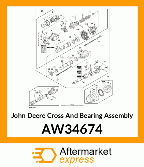 CROSS AND BEARING ASSEMBLY, CROSS A AW34674