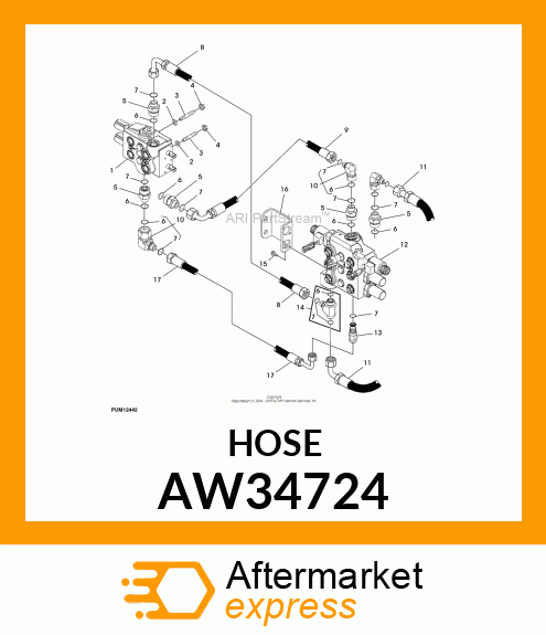 HOSE, HYDRAULIC (15.88 X 1500 MM) AW34724