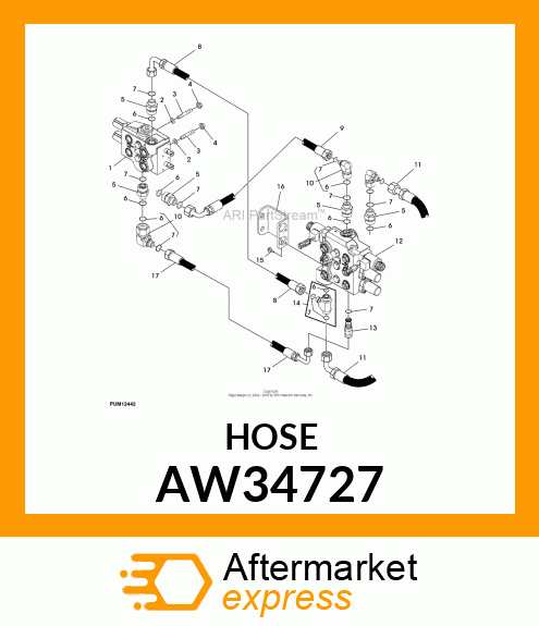 HOSE, HYDRAULIC (15.88 X 700 MM) AW34727