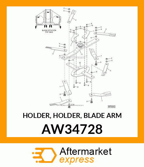 HOLDER, HOLDER, BLADE ARM AW34728