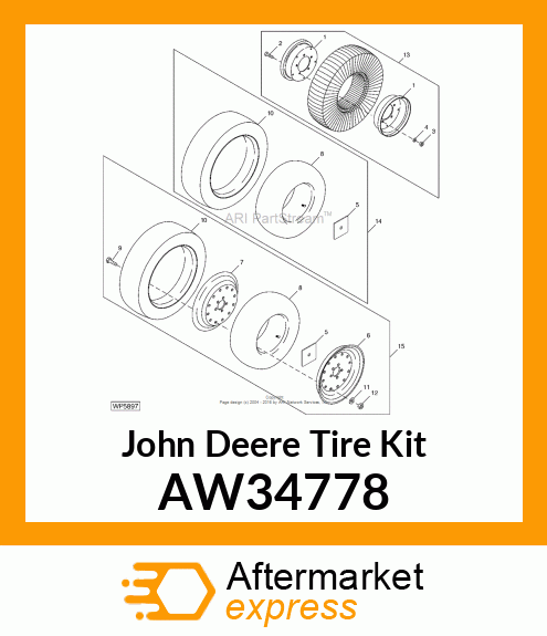 TIRE KIT, TIRE ASSEMBLY, 21X7,12S 1 AW34778