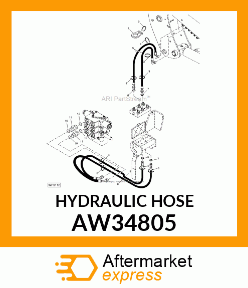 HOSE, HYDRAULIC (9.52 X 1850 MM) AW34805