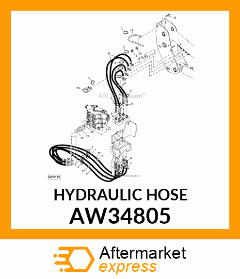 HOSE, HYDRAULIC (9.52 X 1850 MM) AW34805