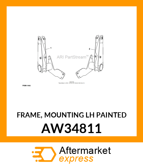 FRAME, MOUNTING (LH) (PAINTED) AW34811