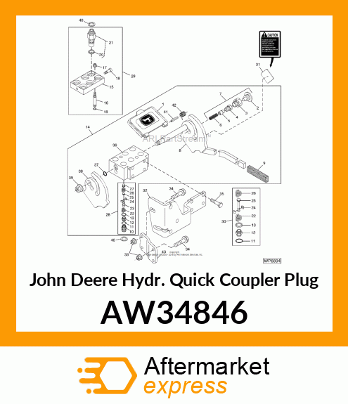 COUPLER, 1/2" MALE (3P VERSION) AW34846