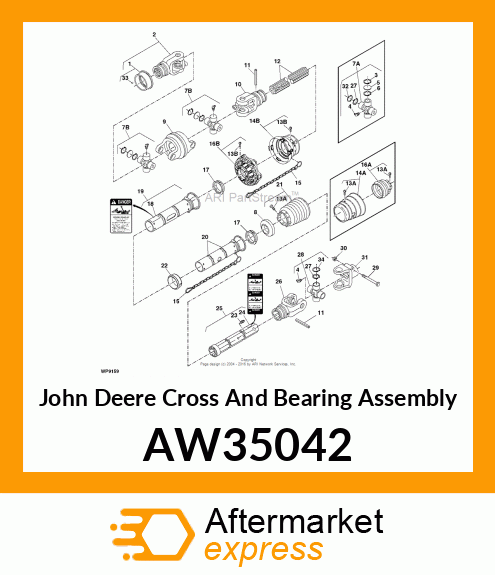 CROSS AND BEARING ASSEMBLY, CROSS A AW35042