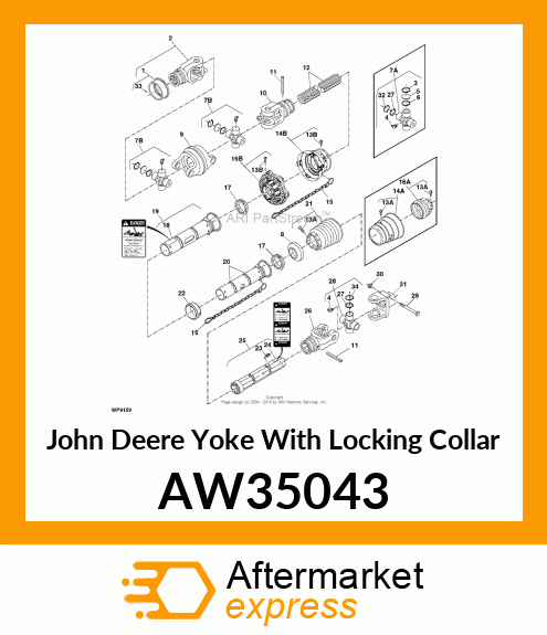 YOKE WITH LOCKING COLLAR, CV GUARD AW35043