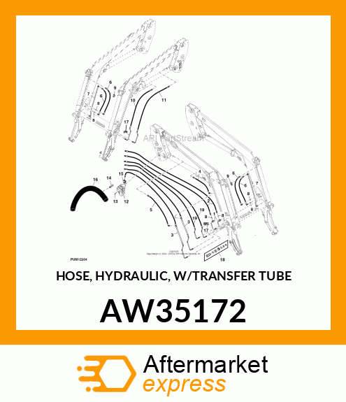 HOSE, HYDRAULIC, W/TRANSFER TUBE AW35172