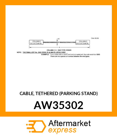CABLE, TETHERED (PARKING STAND) AW35302