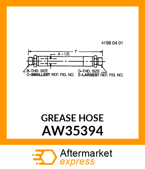 GREASE HOSE AW35394