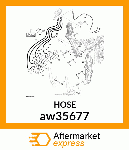 HYDRAULIC HOSE, HOSE, HYDRAULIC 9. aw35677