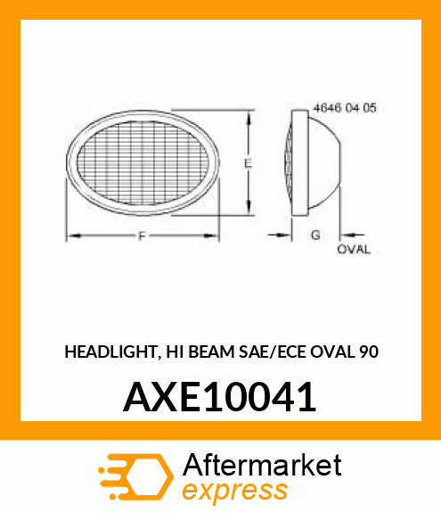 HEADLIGHT, HI BEAM SAE/ECE OVAL 90 AXE10041