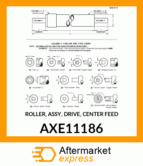 ROLLER, ASSY, DRIVE, CENTER FEED AXE11186