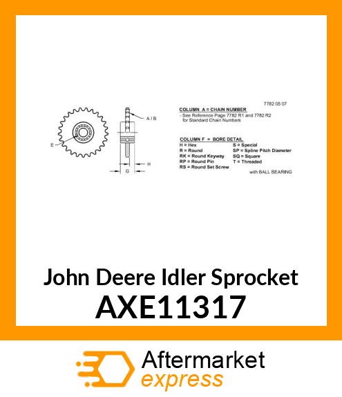 IDLER SPROCKET, 80H 15 TEETH ASSEMB AXE11317