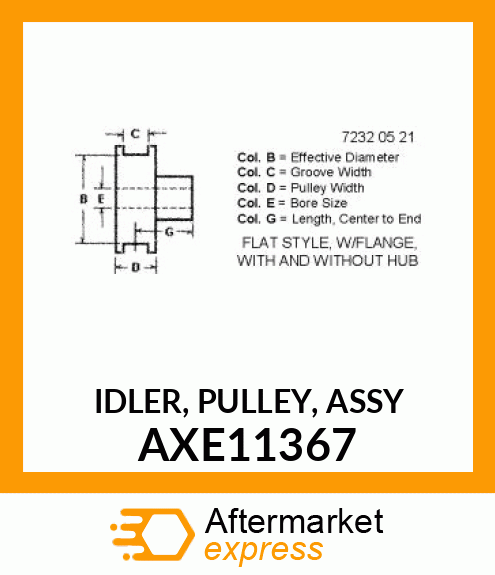 IDLER, PULLEY, ASSY AXE11367