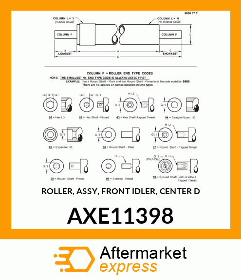 ROLLER, ASSY, FRONT IDLER, CENTER D AXE11398