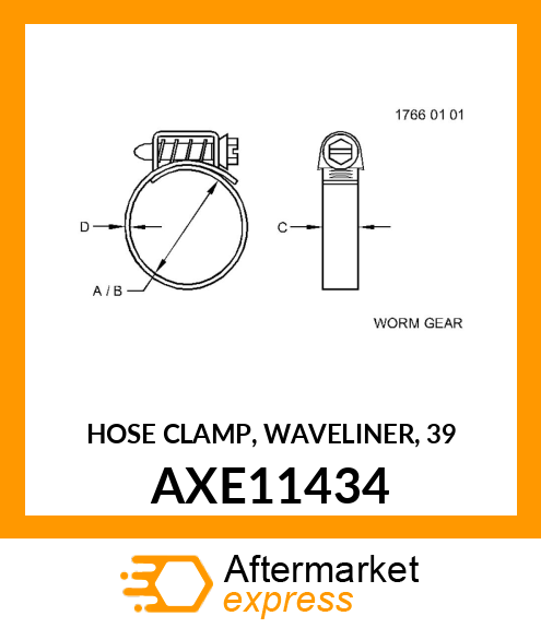 HOSE CLAMP, WAVELINER, 39 AXE11434