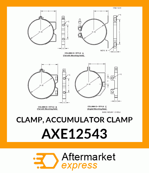 CLAMP, ACCUMULATOR CLAMP AXE12543