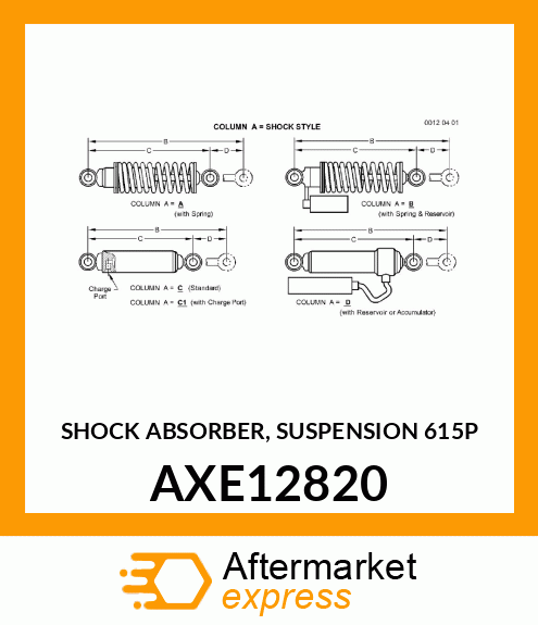 SHOCK ABSORBER, SUSPENSION 615P AXE12820