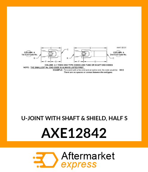 Joint With Shaft amp; Shield AXE12842