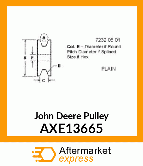 PULLEY, SHEAVE ASSY, DISCHRG BTR 36 AXE13665