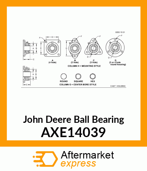 BALL BEARING, BEARING WITH HOUSING AXE14039