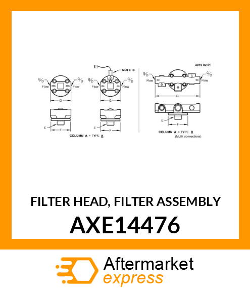 FILTER HEAD, FILTER ASSEMBLY AXE14476