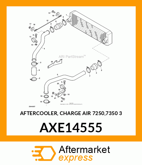 AFTERCOOLER, CHARGE AIR 7250,7350 3 AXE14555